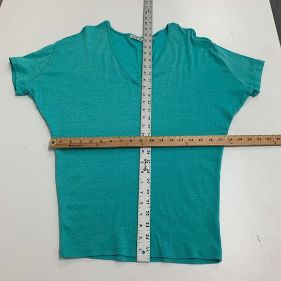 Michael Stars Top Womens OS One Size Blue V Neck Dolman Sleeves Fitted Stretch - Picture 7 of 11